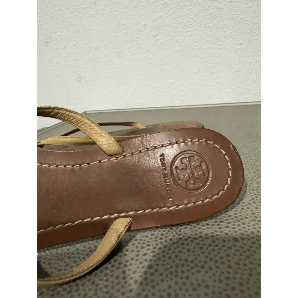 Tory Burch Terra Sandals Light Honey Color Leather Women Size 7.5 M